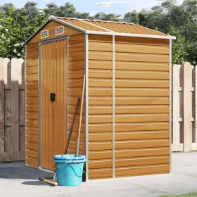 Caseta de jardín acero galvanizado marrón claro 191x130x198 cm de vidaXL, Cobertizos - Ref: Foro24-3188275, Precio: 295,06 €,...