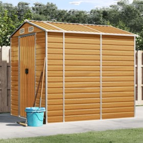 Caseta de jardín acero galvanizado marrón claro 191x215x198 cm de vidaXL, Cobertizos - Ref: Foro24-3188276, Precio: 396,11 €,...