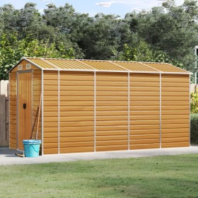 Caseta de jardín acero galvanizado marrón claro 191x385x198 cm de vidaXL, Cobertizos - Ref: Foro24-3188278, Precio: 596,71 €,...