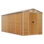Caseta de jardín acero galvanizado marrón claro 191x470x198 cm de vidaXL, Cobertizos - Ref: Foro24-3188279, Precio: 766,87 €,...