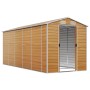 Caseta de jardín acero galvanizado marrón claro 191x470x198 cm de vidaXL, Cobertizos - Ref: Foro24-3188279, Precio: 766,87 €,...