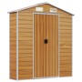 Caseta de jardín acero galvanizado marrón claro 191x470x198 cm de vidaXL, Cobertizos - Ref: Foro24-3188279, Precio: 766,87 €,...