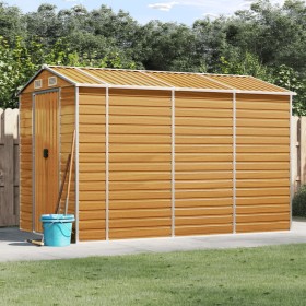 Caseta de jardín acero galvanizado marrón claro 191x300x198 cm de vidaXL, Cobertizos - Ref: Foro24-3188277, Precio: 496,43 €,...