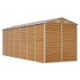 Caseta de jardín acero galvanizado marrón claro 191x555x198 cm de vidaXL, Cobertizos - Ref: Foro24-3188280, Precio: 856,01 €,...