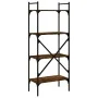 Librería de 4 estantes madera roble ahumado 56x31,5x138,5 cm de vidaXL, Librerías y estanterías - Ref: Foro24-833340, Precio:...