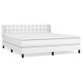 Cama box spring con colchón cuero sintético blanco 160x200 cm de vidaXL, Camas y somieres - Ref: Foro24-3130788, Precio: 525,...