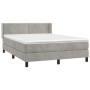 Cama box spring con colchón terciopelo gris claro 140x190 cm de vidaXL, Camas y somieres - Ref: Foro24-3130895, Precio: 441,4...