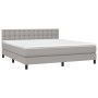 Cama box spring colchón y luces LED tela gris claro 160x200 cm de vidaXL, Camas y somieres - Ref: Foro24-3133485, Precio: 508...
