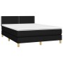 Cama box spring colchón y luces LED tela negro 140x200 cm de vidaXL, Camas y somieres - Ref: Foro24-3133639, Precio: 449,33 €...