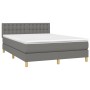 Cama box spring colchón y luces LED tela gris oscuro 140x190 cm de vidaXL, Camas y somieres - Ref: Foro24-3134030, Precio: 50...