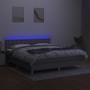 Cama box spring con colchón tela y LED gris claro 160x200 cm de vidaXL, Camas y somieres - Ref: Foro24-3134045, Precio: 509,8...