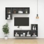 Mueble TV de pared madera contrachapada gris brillo 37x37x72 cm de vidaXL, Muebles TV - Ref: Foro24-805479, Precio: 40,51 €, ...