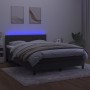 Cama box spring colchón y LED terciopelo gris oscuro 140x190 cm de vidaXL, Camas y somieres - Ref: Foro24-3134400, Precio: 42...