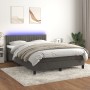 Cama box spring colchón y LED terciopelo gris oscuro 140x200 cm de vidaXL, Camas y somieres - Ref: Foro24-3134526, Precio: 43...
