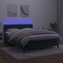 Cama box spring colchón y LED terciopelo verde oscuro 140x200cm de vidaXL, Camas y somieres - Ref: Foro24-3134648, Precio: 45...