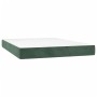 Cama box spring colchón y LED terciopelo verde oscuro 140x200cm de vidaXL, Camas y somieres - Ref: Foro24-3134648, Precio: 45...