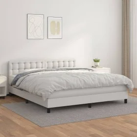 Boxspringbett mit weißer Kunstledermatratze 160x200 cm von vidaXL, Betten und Lattenroste - Ref: Foro24-3141132, Preis: 501,9...