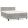 Cama box spring con colchón terciopelo gris claro 140x190 cm de vidaXL, Camas y somieres - Ref: Foro24-3141239, Precio: 430,4...