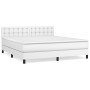 Cama box spring con colchón cuero sintético blanco 160x200 cm de vidaXL, Camas y somieres - Ref: Foro24-3141132, Precio: 513,...