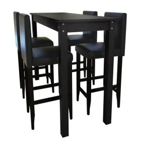 Mesa alta de cocina con 4 sillas de barra negras de vidaXL, muebles para cocinas y comedores - Ref: Foro24-160725, Precio: 52...