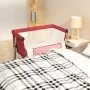 Cuna con colchón tela de lino rojo de vidaXL, Cunas y camas para niños - Ref: Foro24-10299, Precio: 112,09 €, Descuento: %