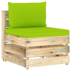 Ecksofa mit grau imprägnierten Holzkissen von vidaXL, Modulare Sofas für den Außenbereich - Ref: Foro24-3074518, Preis: 76,97...