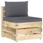 Sectional central sofa with gray impregnated wood cushions by vidaXL, Modular outdoor sofas - Ref: Foro24-3074507, Price: 90,...