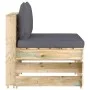 Sectional central sofa with gray impregnated wood cushions by vidaXL, Modular outdoor sofas - Ref: Foro24-3074507, Price: 90,...