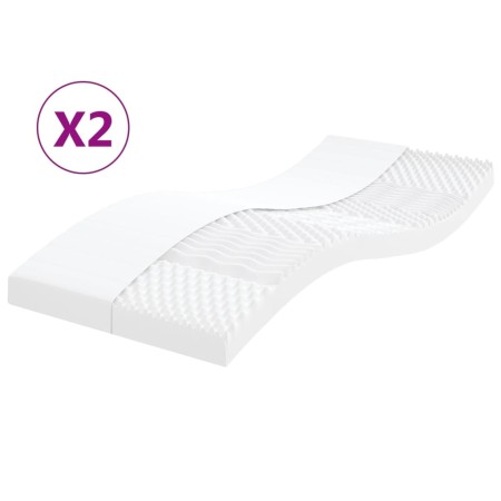 Colchones de espuma 2 uds 7 zonas dureza 20ILD blanco 90x200 cm de vidaXL, Colchones - Ref: Foro24-356363, Precio: 199,81 €, ...