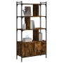 Estantería con puertas madera roble ahumado 76,5x30x154,5 cm de vidaXL, Librerías y estanterías - Ref: Foro24-833350, Precio:...