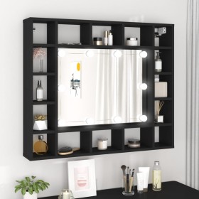 Mueble con espejo y luces LED negro 91x15x76,5 cm de vidaXL, Tocadores de baño - Ref: Foro24-833496, Precio: 76,24 €, Descuen...