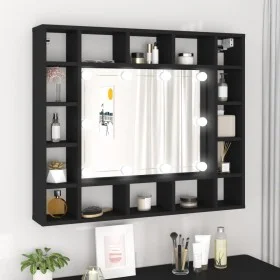 Mueble con espejo y luces LED negro 91x15x76,5 cm de vidaXL, Tocadores de baño - Ref: Foro24-833496, Precio: 78,50 €, Descuen...
