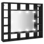 Mueble con espejo y luces LED negro 91x15x76,5 cm de vidaXL, Tocadores de baño - Ref: Foro24-833496, Precio: 76,24 €, Descuen...