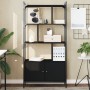 Estantería con puertas madera negra 76,5x30x154,5 cm de vidaXL, Librerías y estanterías - Ref: Foro24-833348, Precio: 114,60 ...