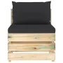 Ecksofa mit grau imprägnierten Holzkissen von vidaXL, Modulare Sofas für den Außenbereich - Ref: Foro24-3074514, Preis: 86,20...