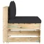 Ecksofa mit grau imprägnierten Holzkissen von vidaXL, Modulare Sofas für den Außenbereich - Ref: Foro24-3074514, Preis: 86,20...