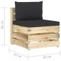 Ecksofa mit grau imprägnierten Holzkissen von vidaXL, Modulare Sofas für den Außenbereich - Ref: Foro24-3074514, Preis: 86,20...