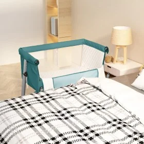 Cuna con colchón tela de lino verde de vidaXL, Cunas y camas para niños - Ref: Foro24-10300, Precio: 97,25 €, Descuento: %
