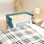 Cuna con colchón tela de lino verde de vidaXL, Cunas y camas para niños - Ref: Foro24-10300, Precio: 97,25 €, Descuento: %