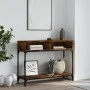 Konsolentisch aus geräucherter Eichenholz-Technikholz 100x30,5x75 cm von vidaXL, Seitentische - Ref: Foro24-833390, Preis: 50...