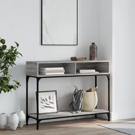 Mesa consola madera de ingeniería gris Sonoma 100x30,5x75 cm de vidaXL, Mesas auxiliares - Ref: Foro24-833391, Precio: 61,54 ...