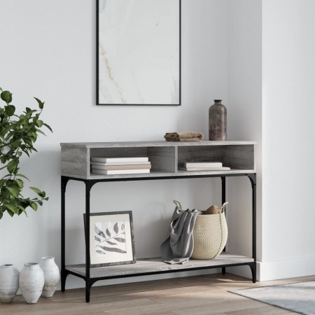 Mesa consola madera de ingeniería gris Sonoma 100x30,5x75 cm de vidaXL, Mesas auxiliares - Ref: Foro24-833391, Precio: 63,31 ...