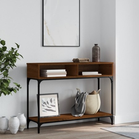Mesa consola madera de ingeniería marrón roble 100x30,5x75 cm de vidaXL, Mesas auxiliares - Ref: Foro24-833392, Precio: 50,88...