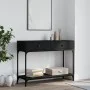 Mesa consola madera de ingeniería negra 100x34,5x75 cm de vidaXL, Mesas auxiliares - Ref: Foro24-833393, Precio: 81,18 €, Des...