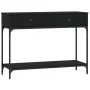 Mesa consola madera de ingeniería negra 100x34,5x75 cm de vidaXL, Mesas auxiliares - Ref: Foro24-833393, Precio: 81,18 €, Des...