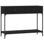 Mesa consola madera de ingeniería negra 100x34,5x75 cm de vidaXL, Mesas auxiliares - Ref: Foro24-833393, Precio: 77,44 €, Des...