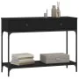 Mesa consola madera de ingeniería negra 100x34,5x75 cm de vidaXL, Mesas auxiliares - Ref: Foro24-833393, Precio: 81,18 €, Des...