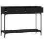 Mesa consola madera de ingeniería negra 100x34,5x75 cm de vidaXL, Mesas auxiliares - Ref: Foro24-833393, Precio: 81,18 €, Des...