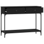 Mesa consola madera de ingeniería negra 100x34,5x75 cm de vidaXL, Mesas auxiliares - Ref: Foro24-833393, Precio: 77,44 €, Des...