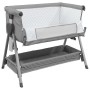 Cuna con colchón tela de lino gris claro de vidaXL, Cunas y camas para niños - Ref: Foro24-10289, Precio: 130,95 €, Descuento: %